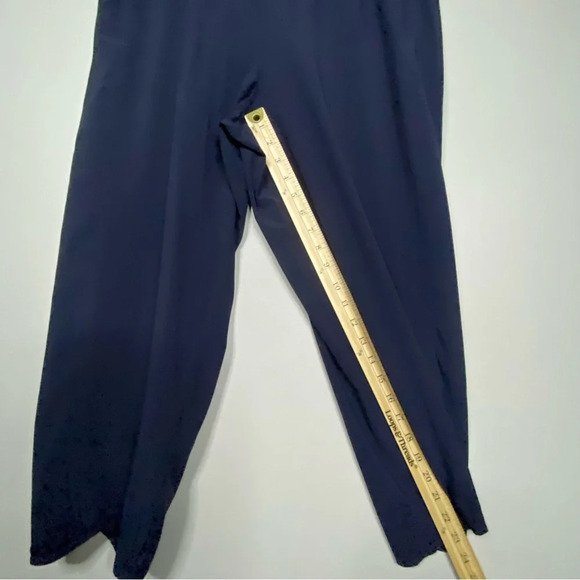 TALBOTS navy blue scalloped hem Lightweight Stretch Wrap Hem Crops large - Picture 7 of 10